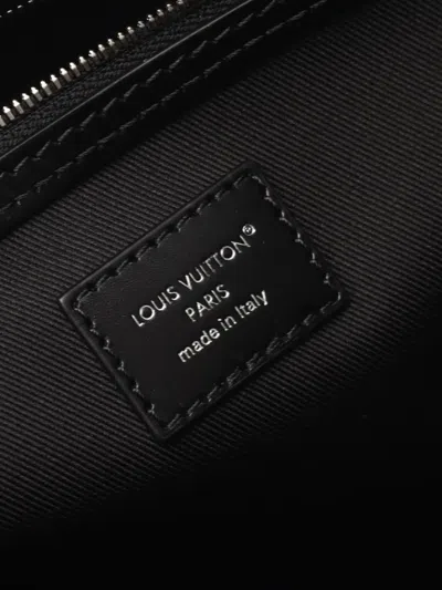 Pre-owned Louis Vuitton 2021-2025 Glossy Calfskin Keepall Cargo Bandouliere 50 Travel Bag In Black