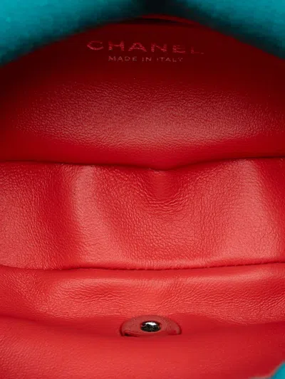 Pre-owned Chanel 2016-2017 Mini Vertical Quilted Jersey Single Flap Crossbody Bag In Blue