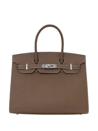 Pre-owned Hermes 2021 Epsom Birkin Sellier 30 Handbag In Brown