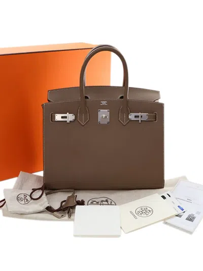 Pre-owned Hermes 2021 Epsom Birkin Sellier 30 Handbag In Brown