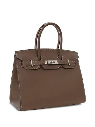 Pre-owned Hermes 2021 Epsom Birkin Sellier 30 Handbag In Brown