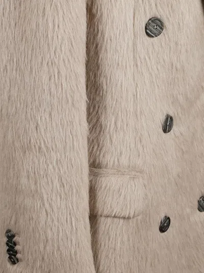 Tagliatore Tailored Beige Coat With Lapel Collar And Button Closures In Neutral