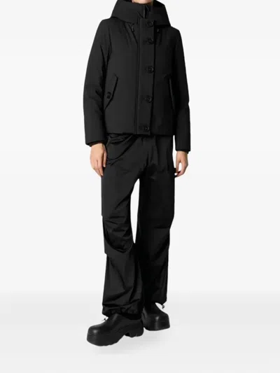 Save The Duck Shanon Buttoned Hooded Jacket In Black