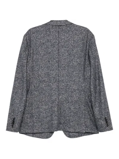 Hugo Boss Checked Jacket In Gray