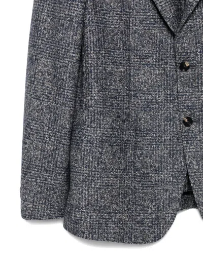 Hugo Boss Checked Jacket In Gray