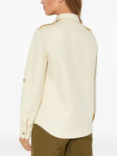 Fay Logo-embroidered Buttoned Shirt In Neutral