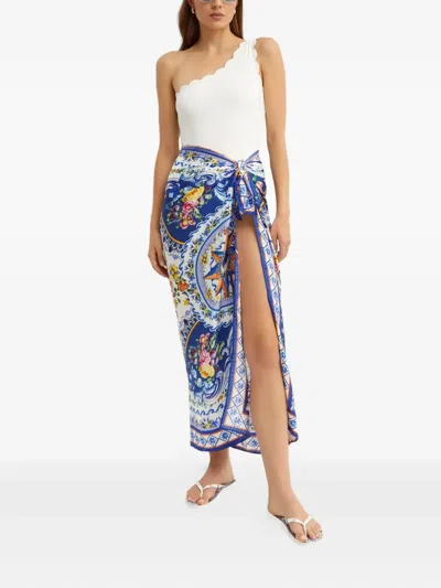 Camilla Patterned Silk Scarf In Brown