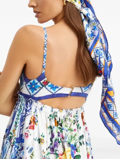 Camilla Patterned Silk Scarf In Brown