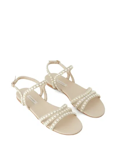 Casadei Embellished Strappy Sandals In Neutral