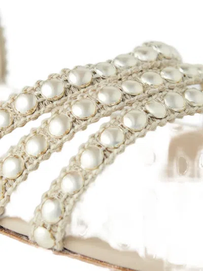 Casadei Embellished Strappy Sandals In Neutral