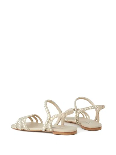 Casadei Embellished Strappy Sandals In Neutral