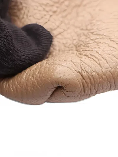 Pre-owned Miu Miu 2000s Madras Leather Tote Bag In Neutral