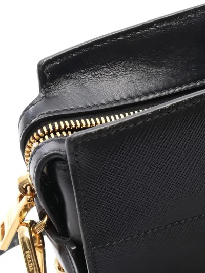 Pre-owned Prada 2010 Saffiano Soft Shoulder Bag In Black