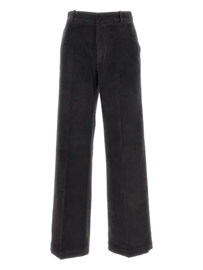 Cellar Door Corduroy Straight-leg Trousers In Black