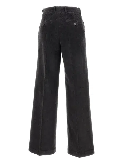 Cellar Door Corduroy Straight-leg Trousers In Black
