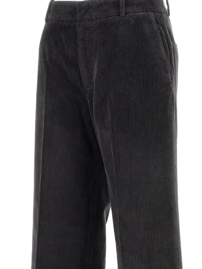 Cellar Door Corduroy Straight-leg Trousers In Black