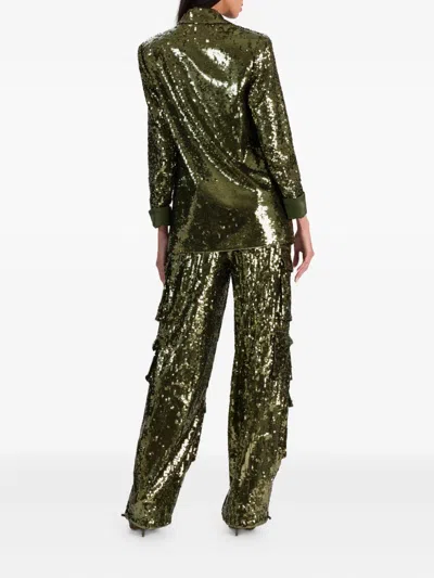 Alice And Olivia Quincy Sequin Blazer In Green