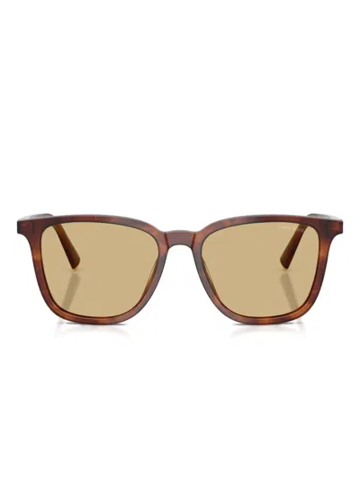 Miu Miu Tortoiseshell-pattern Sunglasses In Brown