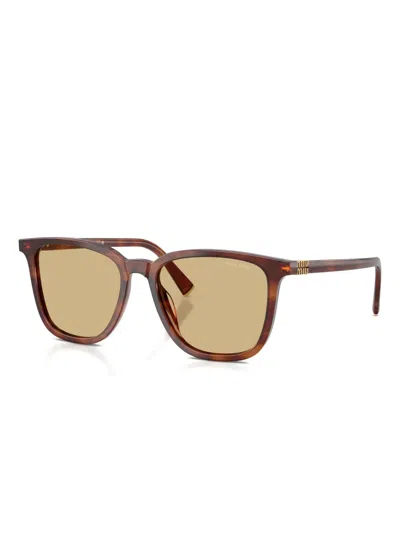 Miu Miu Tortoiseshell-pattern Sunglasses In Brown