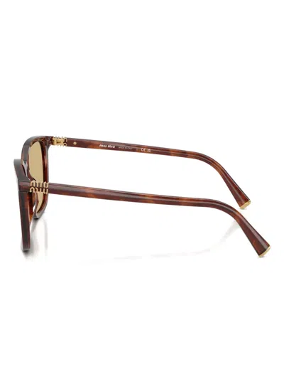Miu Miu Tortoiseshell-pattern Sunglasses In Brown