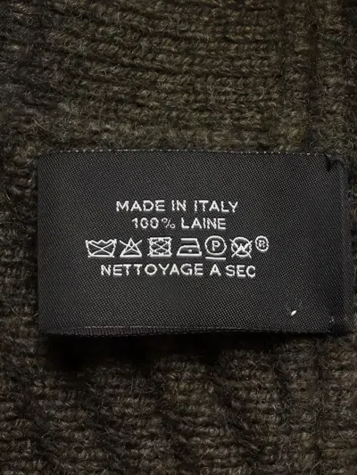 Pre-owned Hermes 2010s Sherwood Geometric Wool Scarf In Green