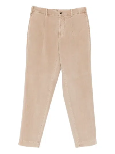 Dell'oglio Corduroy Pleated Trousers In Neutral