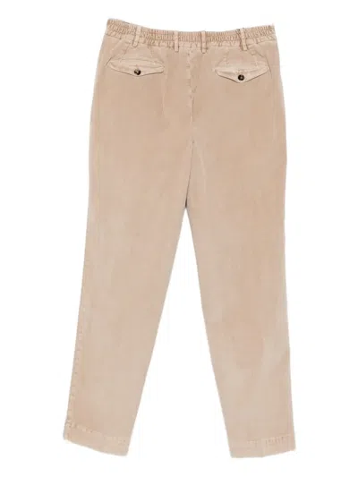 Dell'oglio Corduroy Pleated Trousers In Neutral