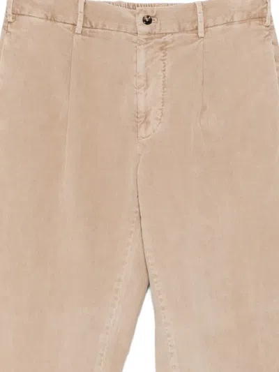 Dell'oglio Corduroy Pleated Trousers In Neutral