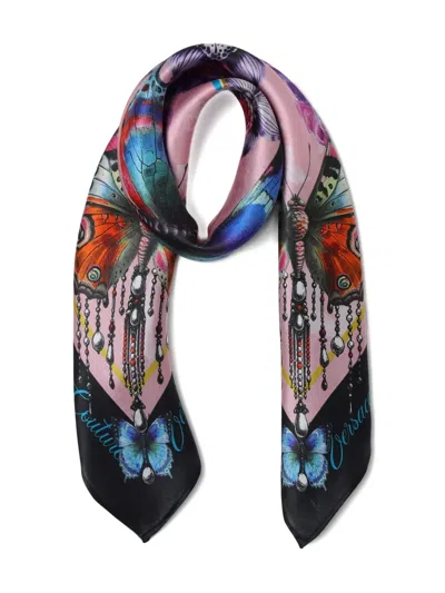 Versace Jeans Couture Butterfly-print Scarf In Multi