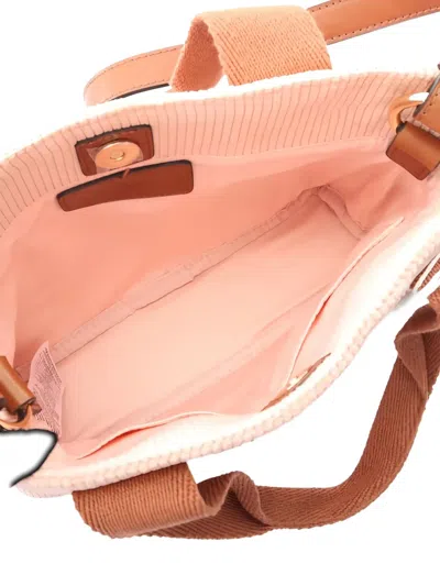 Pre-owned Chloé 2020s Corduroy Tote Bag In Pink