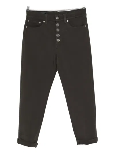 Dondup Button Trousers In Brown