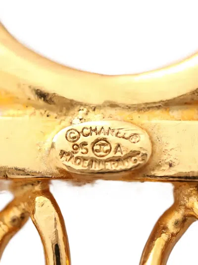 Pre-owned Chanel 1986-1988 Coco Mark Camellia Bracelet In Gold