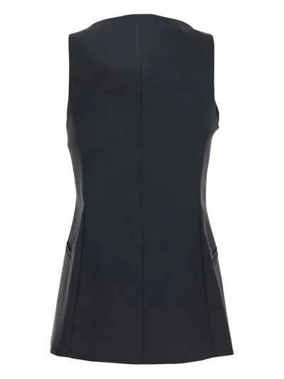 Merci Button Vest In Gray