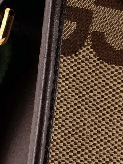 Pre-owned Gucci Vertical Tote Jumbo Gg Canvas Mini Crossbody Bag In Neutral