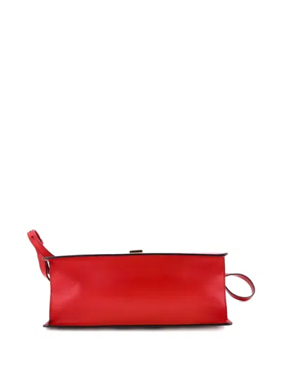 Pre-owned Gucci Sylvie Top Handle Bag Leather Medium Satchel In Red