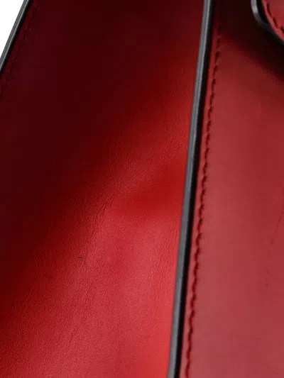 Pre-owned Gucci Sylvie Top Handle Bag Leather Medium Satchel In Red