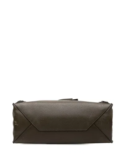 Pre-owned Balenciaga 2015 Veau Papier A6 Zip Around Satchel In Brown