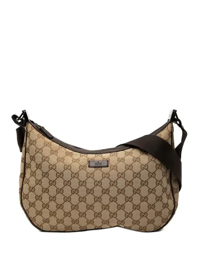 Pre-owned Gucci 2000-2015 Gg Canvas Crossbody Bag In Brown