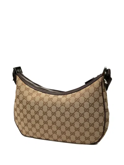 Pre-owned Gucci 2000-2015 Gg Canvas Crossbody Bag In Brown