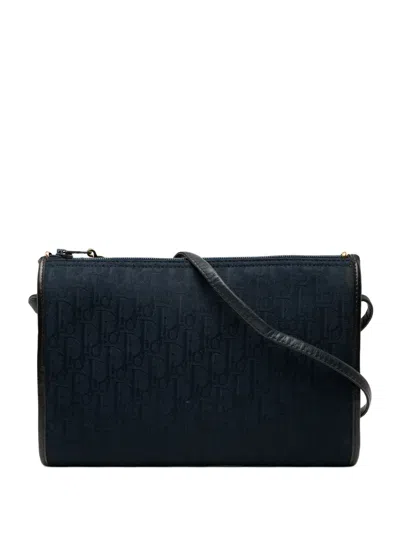 Pre-owned Dior 1980-1990 Issimo Trotter Canvas Crossbody Bag In Blue