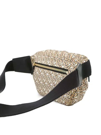 Pre-owned Burberry 2018-2025 Tb Monogram Nylon Sonny Belt Bag In Brown