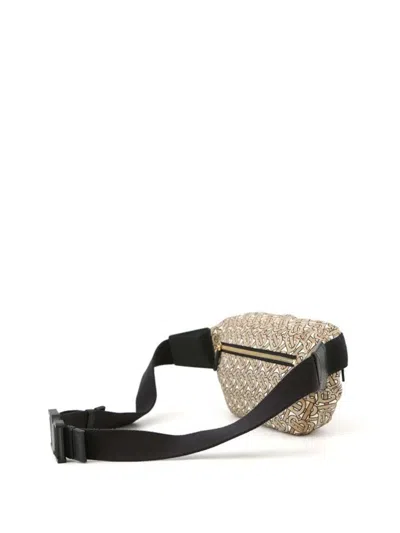 Pre-owned Burberry 2018-2025 Tb Monogram Nylon Sonny Belt Bag In Brown