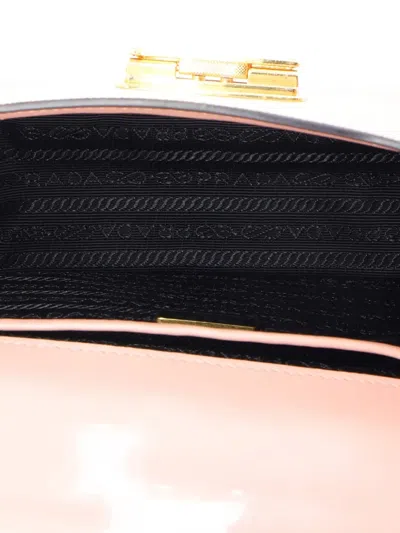 Pre-owned Prada Envelope Flap Chain Shoulder Bag Saffiano Leather Small Crossbody Bag In Pink