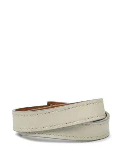 Pre-owned Hermes 2018 Leather Kelly Double Tour Bracelet Costume Bracelet In Gray