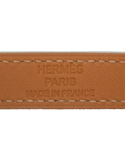 Pre-owned Hermes 2018 Leather Kelly Double Tour Bracelet Costume Bracelet In Gray