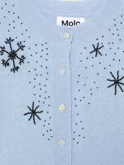 Molo Snowflake Embellished Ginny Cardigan In Blue