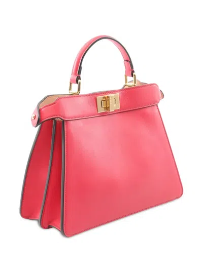 Pre-owned Fendi 2010-2025 Small Leather Selleria Peekaboo Iseeu Satchel In Pink