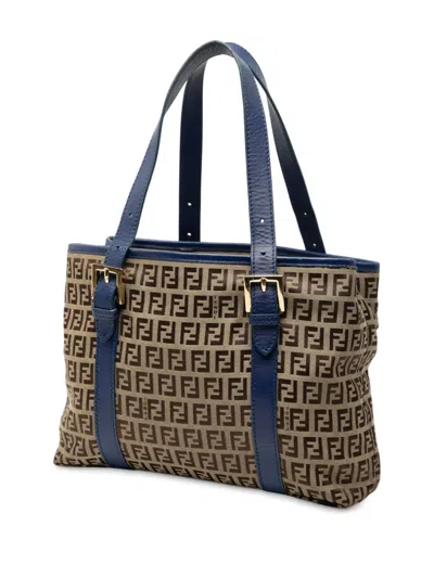 Pre-owned Fendi 2010-2025 Zucchino Canvas Handbag In Brown