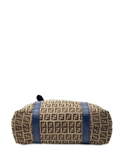 Pre-owned Fendi 2010-2025 Zucchino Canvas Handbag In Brown