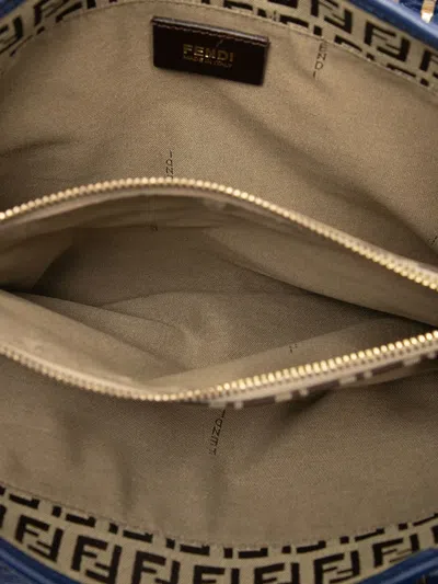 Pre-owned Fendi 2010-2025 Zucchino Canvas Handbag In Brown